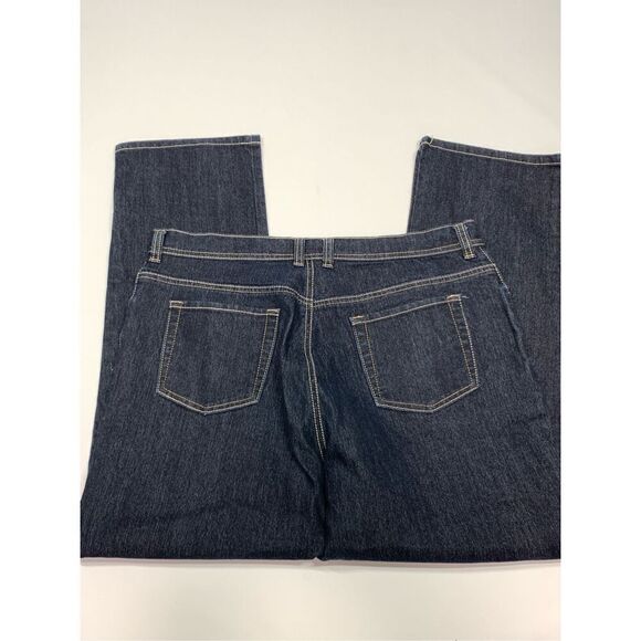 Gloria Vanderbilt Amanda Women's Straight Wide Leg Cotton Stretch Blue Size 16P - Picture 7 of 8